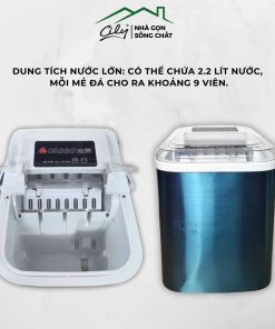 Máy làm đá viên mini CHIGO ZBJ-15C công suất 110W, làm đá sau 6–10 phút