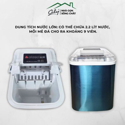 Máy làm đá viên mini CHIGO ZBJ-15C công suất 110W, làm đá sau 6–10 phút