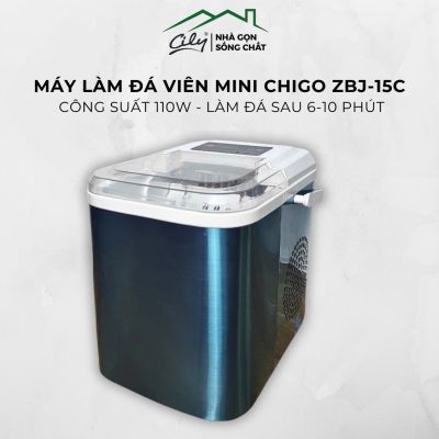 máy làm đá CHIGO, đèn báo nước, đá đầy và lựa chọn kích thước đá