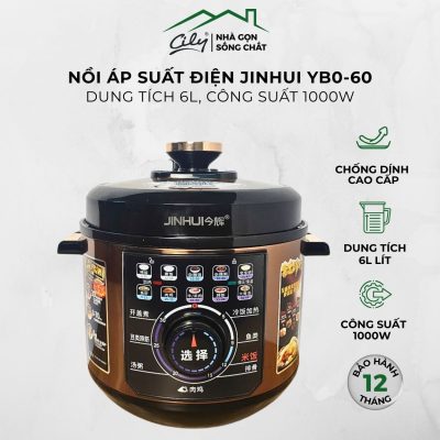 Nồi áp suất điện tử cảm ứng Jinhui 6L bảng điều khiển hiện đại