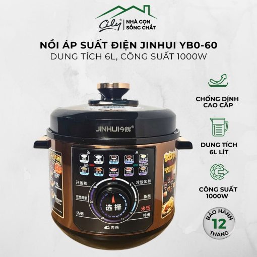 Nồi áp suất điện tử cảm ứng Jinhui 6L bảng điều khiển hiện đại