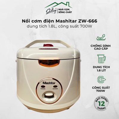 Nồi cơm điện Mashitar ZW-666 dung tích 1.8L, công suất 700W