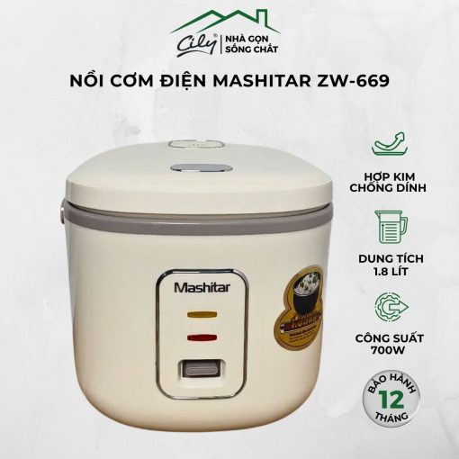 Nồi cơm điện Mashitar ZW-669 dung tích 1.8L công suất 700W