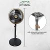 Quạt cây tuần hoàn FS-C1207 màu đen, điều chỉnh chiều cao từ 85 đến 104 cm