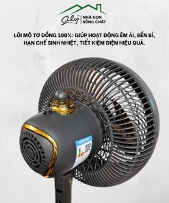 Quạt cây tuần hoàn FS-C1207 màu đen, điều chỉnh chiều cao từ 85 đến 104 cm
