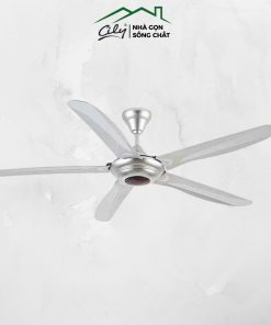 Quạt trần 5 cánh có đèn LED màu bạc điều khiển từ xa – Cily.com.vn