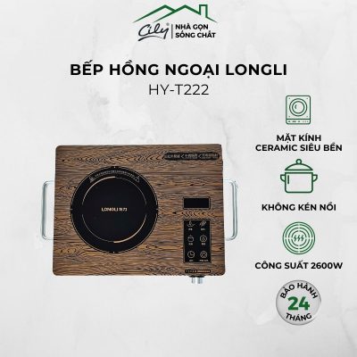 Bếp hồng ngoại Longli HY-T222 mặt kính ceramic chịu nhiệt, công suất 2600W