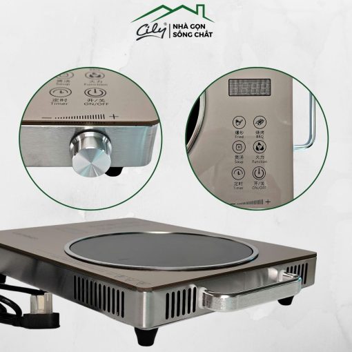 Núm điều chỉnh nhiệt độ và bảng điều khiển cảm ứng bếp LONG LI HY-T2404