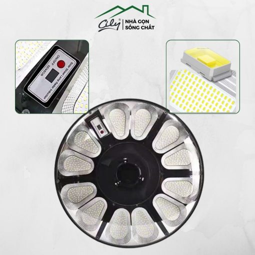Đèn UFO năng lượng mặt trời 800W, 780 bóng LED, cảm biến chuyển động thông minh, chống nước IP67 – Cily.com.vn