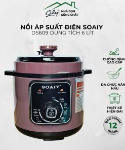 Nồi áp suất cơ Soaiy DS609 dung tích 6 lít nắp cài an toàn