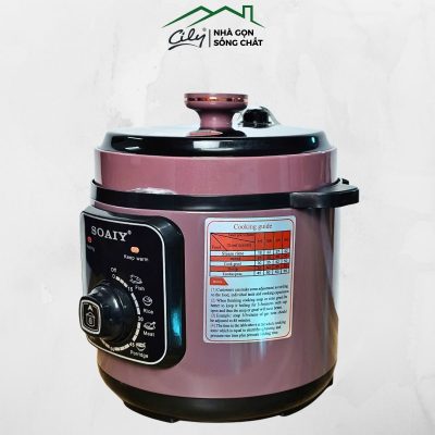 Nồi áp suất cơ Soaiy DS609 dung tích 6 lít nắp cài an toàn