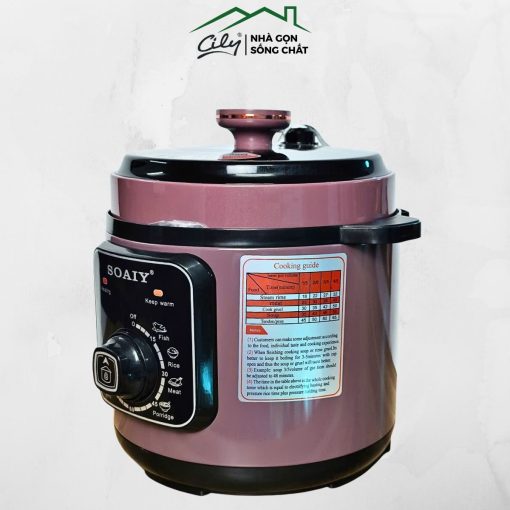 Nồi áp suất cơ Soaiy DS609 dung tích 6 lít nắp cài an toàn