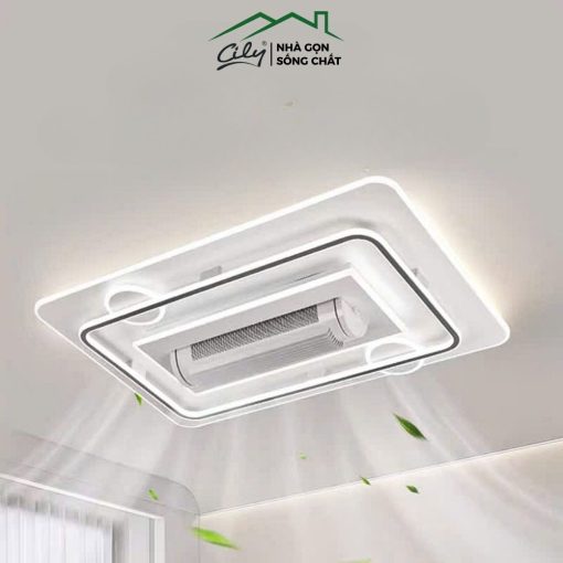 Quạt đèn không cánh ốp trần LED 3 chế độ, xoay 180 độ, điều khiển từ xa – Cily.com.vn