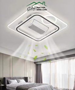 Quạt đèn không cánh ốp trần LED 3 chế độ, xoay 180 độ, điều khiển từ xa – Cily.com.vn