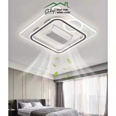 Quạt đèn không cánh ốp trần LED 3 chế độ, xoay 180 độ, điều khiển từ xa – Cily.com.vn