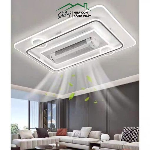 Quạt đèn không cánh ốp trần LED 3 chế độ, xoay 180 độ, điều khiển từ xa – Cily.com.vn