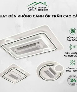 Quạt đèn không cánh ốp trần LED 3 chế độ, xoay 180 độ, điều khiển từ xa – Cily.com.vn
