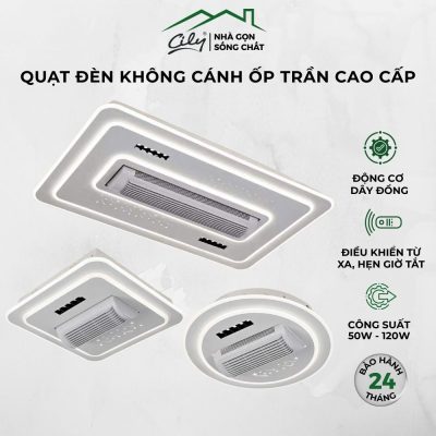 Quạt đèn ốp trần không cánh LED 3 chế độ – điều khiển từ xa – Cily.com.vn
