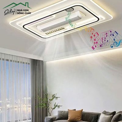 Quạt đèn ốp trần thông minh tích hợp loa Bluetooth, LED 200W, điều khiển từ xa và giọng nói AI – Cily.com.vn