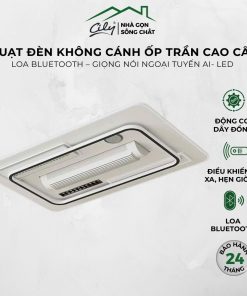 Quạt đèn ốp trần thông minh tích hợp loa Bluetooth, LED 200W, điều khiển từ xa và giọng nói AI – Cily.com.vn