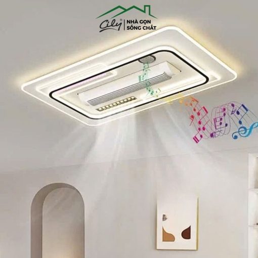Quạt đèn ốp trần thông minh tích hợp loa Bluetooth, LED 200W, điều khiển từ xa và giọng nói AI – Cily.com.vn