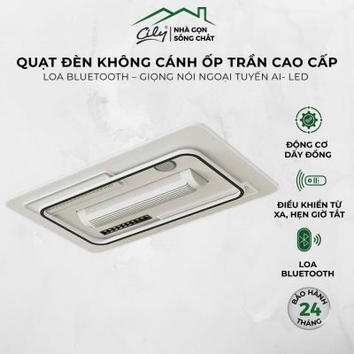 Quạt đèn ốp trần thông minh tích hợp loa Bluetooth, LED 200W, điều khiển từ xa và giọng nói AI – Cily.com.vn