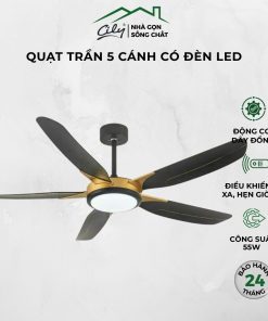 Quạt trần đèn 5 cánh Inverter LED 3 chế độ – Cily.com.vn