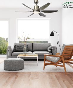Quạt trần có đèn LED ánh sáng 1 màu, điều khiển từ xa, phong cách hiện đại tối giản