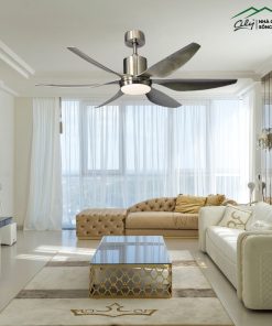 Quạt trần đèn pha lê 6 cánh acrylic trong suốt điều khiển từ xa – Cily.com.vn