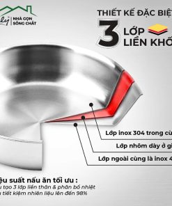Lòng nồi inox 304 ba lớp nồi cơm điện Hongmei