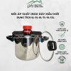 Nồi áp suất inox đa năng dung tích 4L đến 12L – nắp xoay 3 ngàm