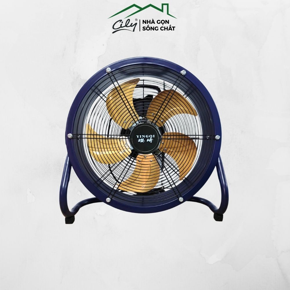 Quạt Sàn Tăng Áp Công Nghiệp Yingqi 5 Cánh Nhôm Chống Rung 150W–200W Gió Mạnh 1400rpm Lưới Đôi An Toà - Hình ảnh 6