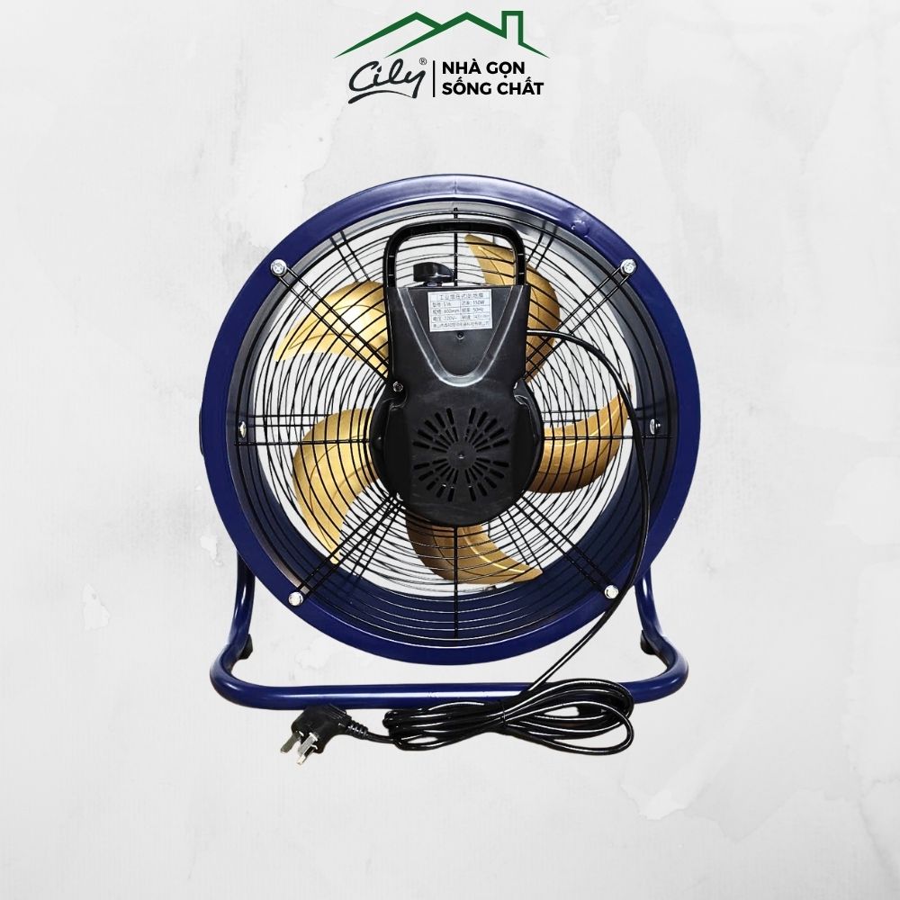 Quạt Sàn Tăng Áp Công Nghiệp Yingqi 5 Cánh Nhôm Chống Rung 150W–200W Gió Mạnh 1400rpm Lưới Đôi An Toà - Hình ảnh 3