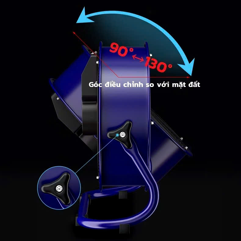 Quạt Sàn Tăng Áp Công Nghiệp Yingqi 5 Cánh Nhôm Chống Rung 150W–200W Gió Mạnh 1400rpm Lưới Đôi An Toà - Hình ảnh 8